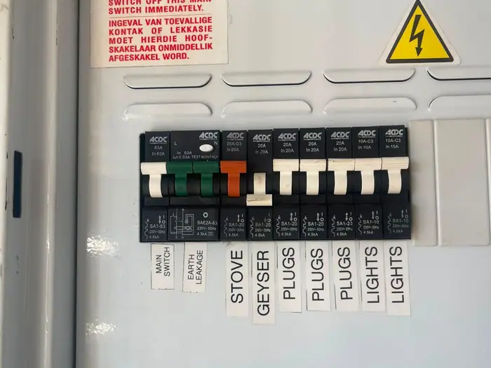 Domestic distribution board, labelled and tested