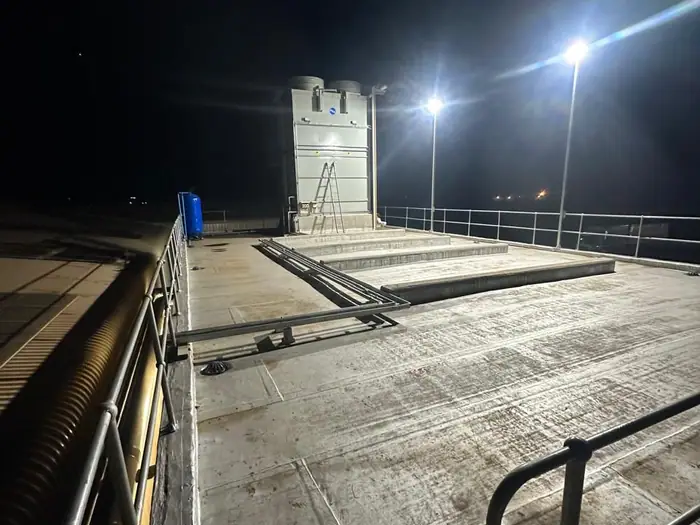 Plant deck floodlighting, commissioned at night
